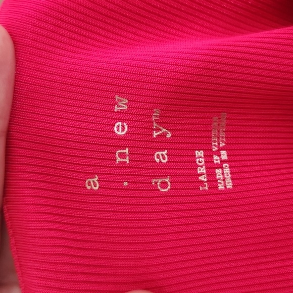 A New Day ribbed bodycon pink dress, size large - Picture 2 of 4